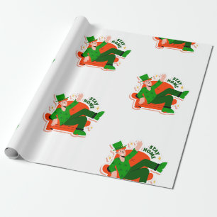 Sperrung von Zuhause-bleibe-Patricks Geschenkpapier