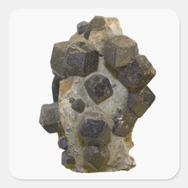 Spessartier in Matrix Quadratischer Aufkleber (Vorderseite)