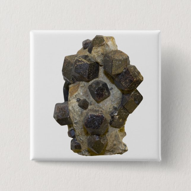 Spessartite in der Matrix Button (Vorderseite)