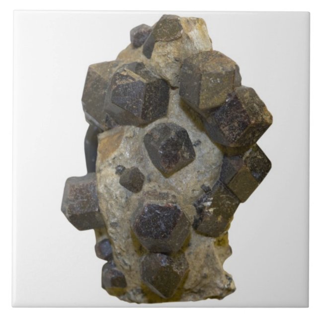 Spessartite in der Matrix Fliese (Vorderseite)