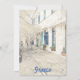 Spetses traditionell griechische Straßen, Griechen Feiertagskarte