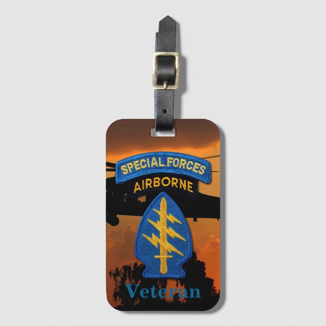 Spezialeinheiten Gruppe Grüne Berets SFG SF LRP Ve Gepäckanhänger (Vorderseite Vertikal)