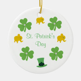 Spezialisieren Sie grünes Klee, Hut für St.Patrick Keramikornament