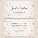 Spezialist für Botanisches Erröten und Schwarzes W Visitenkarte<br><div class="desc">Ein elegantes Visitenkartendesign speziell für Mikroblading-Spezialisten und dauerhafte Makeup-Profis. Mit einem weichen Hintergrund mit zarter botanischer Linienkunst verbindet das Design fett schwarze Schrifttyp mit sauberem,  modernem Text für einen polierten und femininen Look. Perfekt für braune Künstler,  PMU-Spezialisten und Schönheitssalons,  die eine raffinierte und berufliche Markenidentität suchen.</div>