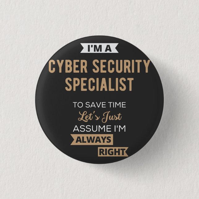Spezialist für Cybersicherheit Button (Vorderseite)