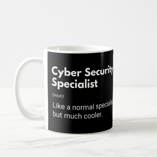 Spezialist für Cybersicherheit - Funny Definition Kaffeetasse (Links)