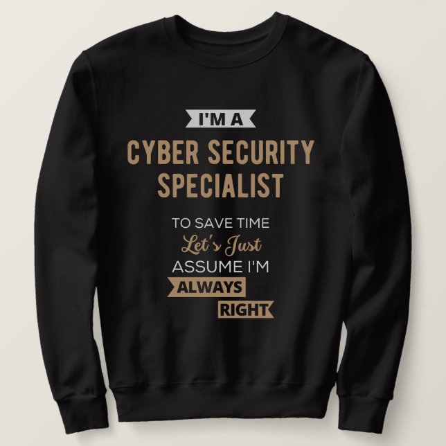 Spezialist für Cybersicherheit Sweatshirt (Design vorne)