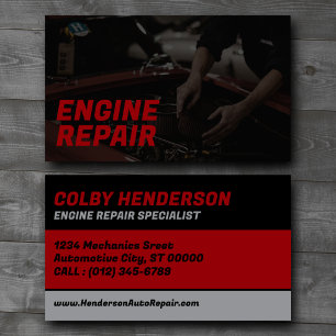 Spezialist für Motorreparatur Individuelle Visiten Visitenkarte