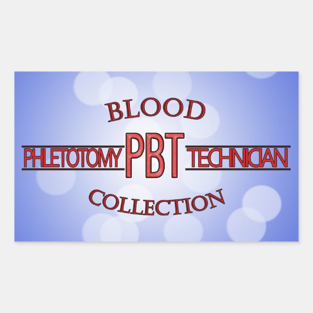 SPEZIALIST PBT PHLEBOTOMY TECH BLUTSAMMLUNG RECHTECKIGER AUFKLEBER (Vorderseite)