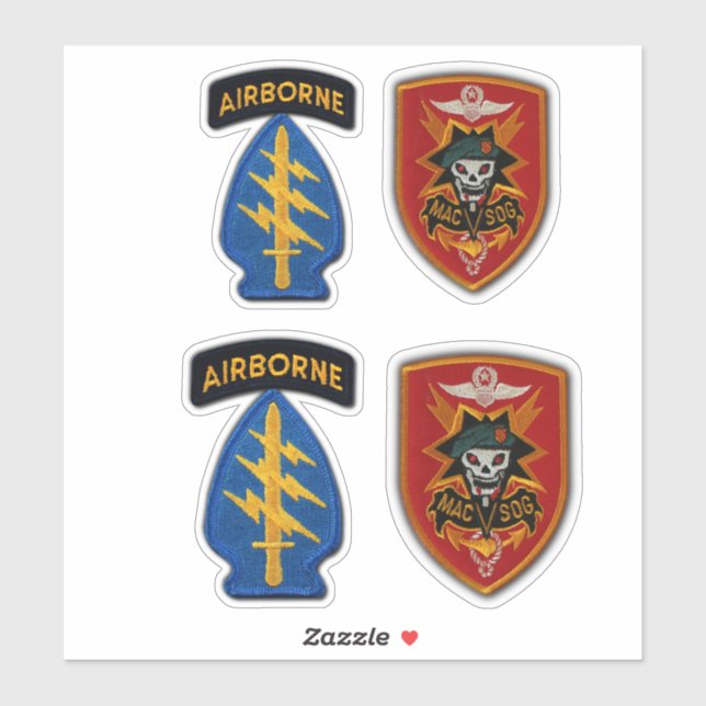 Spezialkräfte MACVSOG SOG Grüne Berets Kontakt Aufkleber (Blatt)