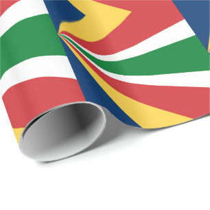 Spezialverpackung mit den Farben der Seychellen Geschenkpapier