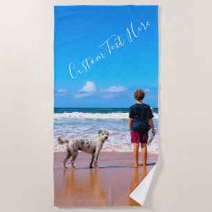 Speziell auf Ihr Lieblings-Foto-Handtuch mit Text Strandtuch