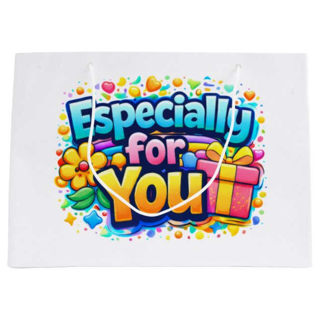 Speziell für Dich – Süßes Blumen- & Geschenktasche Große Geschenktüte (Vorderseite)