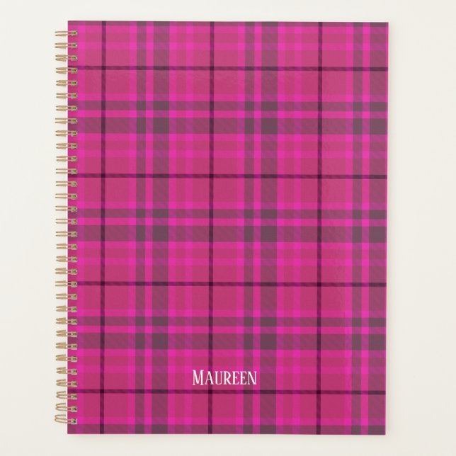 Speziell für Preppy Pink und lila kariertes Tartan Planer (Vorderseite)