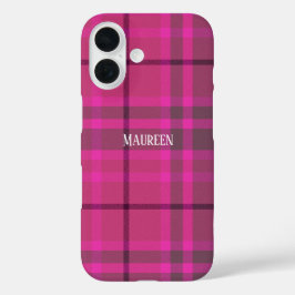 Speziell für Preppy-Rosa und lila kariertes Tartan iPhone 16 Hülle