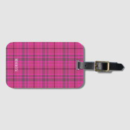 Speziell für Preppy-Rosa und lila kariertes Tartan Gepäckanhänger