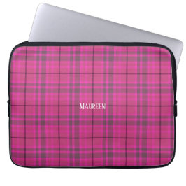 Speziell für Preppy-Rosa und lila kariertes Tartan Laptopschutzhülle