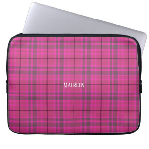 Speziell für Preppy-Rosa und lila kariertes Tartan Laptopschutzhülle