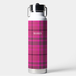 Speziell für Preppy-Rosa und lila kariertes Tartan Trinkflasche
