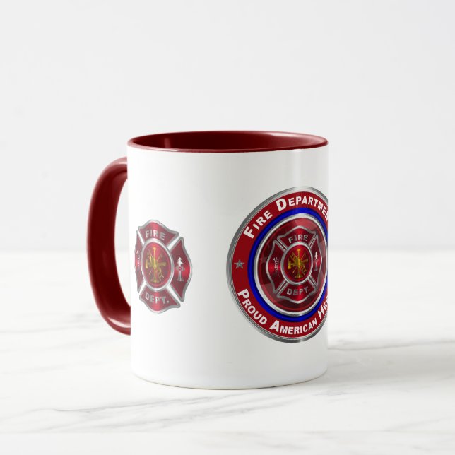 Speziell konzipierte Feuerwehr Tasse (Vorderseite Links)