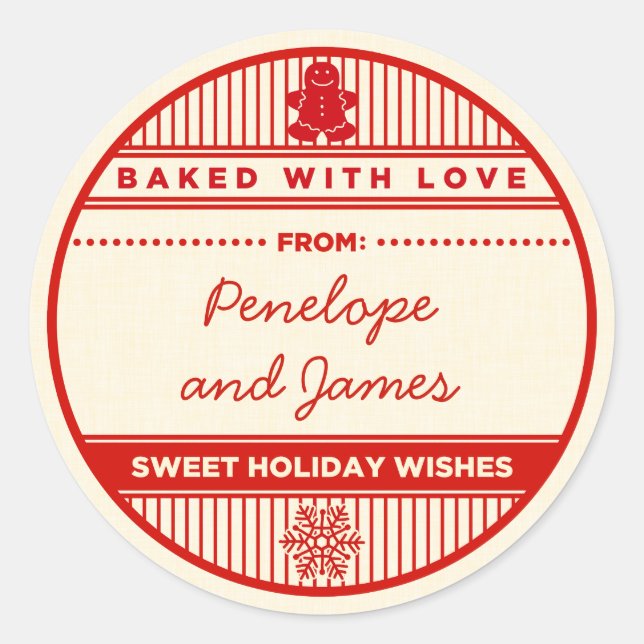 Speziell mit Liebe-Aufklebern gebacken Runder Aufkleber (Vorderseite)