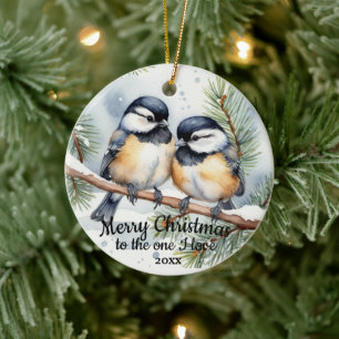 Speziell Niedliche ChickadevögelOne I Liebe Keramik Ornament
