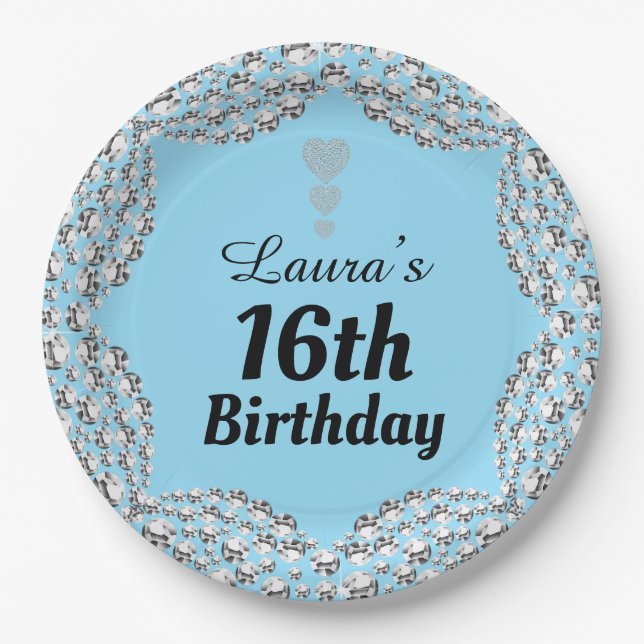 Spezielle 16. oder Party-Teller bearbeiten Pappteller (Vorderseite)