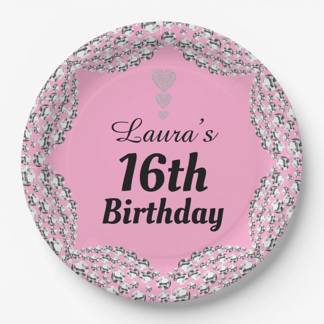 Spezielle 16. oder Party-Teller bearbeiten Pappteller (Vorderseite)