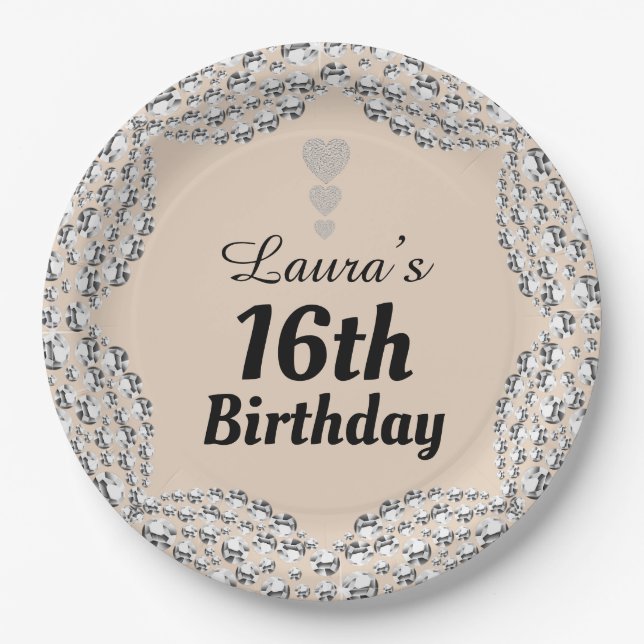 Spezielle 16. oder Party-Teller bearbeiten Pappteller (Vorderseite)