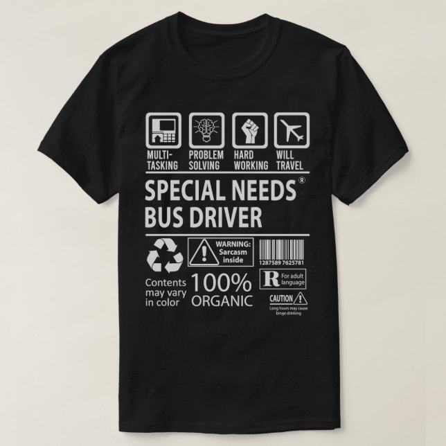 Spezielle Anforderungen Bus Treiber MultiTasking z T-Shirt (Design vorne)