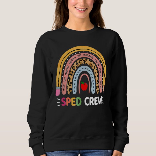 Spezielle Bildung Lehrer Sped Crew Boho Rainbow L Sweatshirt (Vorderseite)