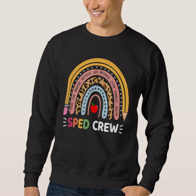 Spezielle Bildung Lehrer Sped Crew Leopard Boho R Sweatshirt (Vorderseite)