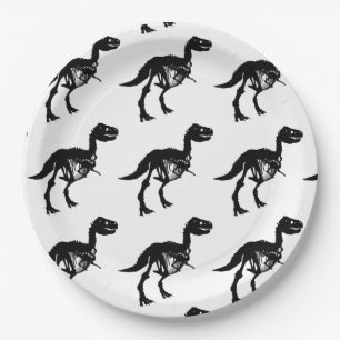 Spezielle Dinosaurier-Skelett-Party-Teller Pappteller