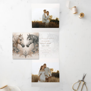 Spezielle Dreifach-Aufnahme für Hochzeitsfotos Dreifach Gefaltete Einladung