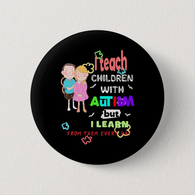Spezielle Ed Sped Teacher Unterrichten Coole Autis Button (Vorderseite)