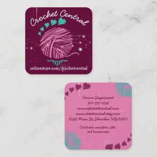 Spezielle Farbdoodle-Garne Crochet Stricken Homesp Quadratische Visitenkarte