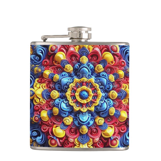 Spezielle Flasche mit rumänischem Farbdesign Flachmann (Vorderseite)