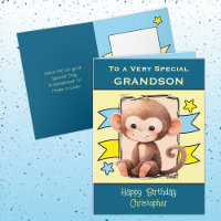 Spezielle Grandson Affen Kinder blauer Geburtstag