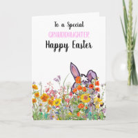 Spezielle Grandtochter Bunny Hiding Eggs Card