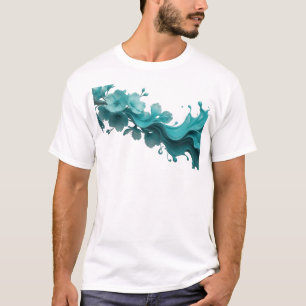 Spezielle grüne ABSTRACTE BLUME Modedesign T-Shirt