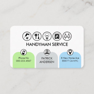 Spezielle Handwerker-Tabs für Heimreparaturen Visitenkarte
