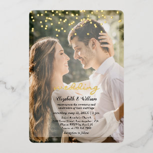 Spezielle Hochzeit Zwei Fotos Folien-Einladung Folieneinladung
