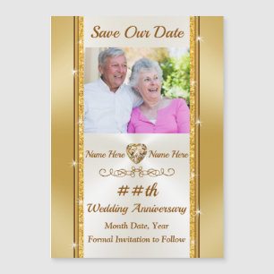 Spezielle Jubiläumsmagnete, Save the Date Foto-Mag Magneteinladung