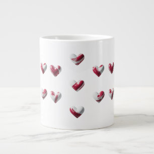 Spezielle Jumbo-Tasse für gestrichene rote Herzen