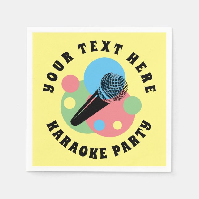 Spezielle Karaoke-Party-Servietten mit Audio-Logo Serviette (Vorderseite)