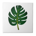 Spezielle Keramik Monstera Fliese<br><div class="desc">Grüne Monstera Palmenblatt Keramik Tile. Trendige Fliesen für Zuhause-Dekorationen wie Bad oder Küchenwand. Fügen Sie optional Ihren eigenen personalisierten Text oder Bild hinzu. Weißer oder benutzerdefinierter Farbhintergrund Erhältlich in großen und kleinen Größen. Das Design ist tropisch,  ideal für einen Strandbesuch im Zuhause.</div>
