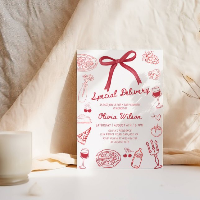 Spezielle Kinderdusche - Pizza Themenparty Einladung (Von Creator hochgeladen)