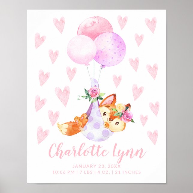 Spezielle Lieferstorch-Fox-Babystände Poster (Vorne)