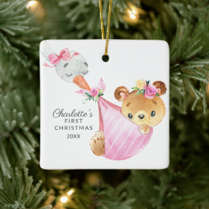 Spezielle Lieferung Baby's erstes Weihnachtsbär Keramikornament
