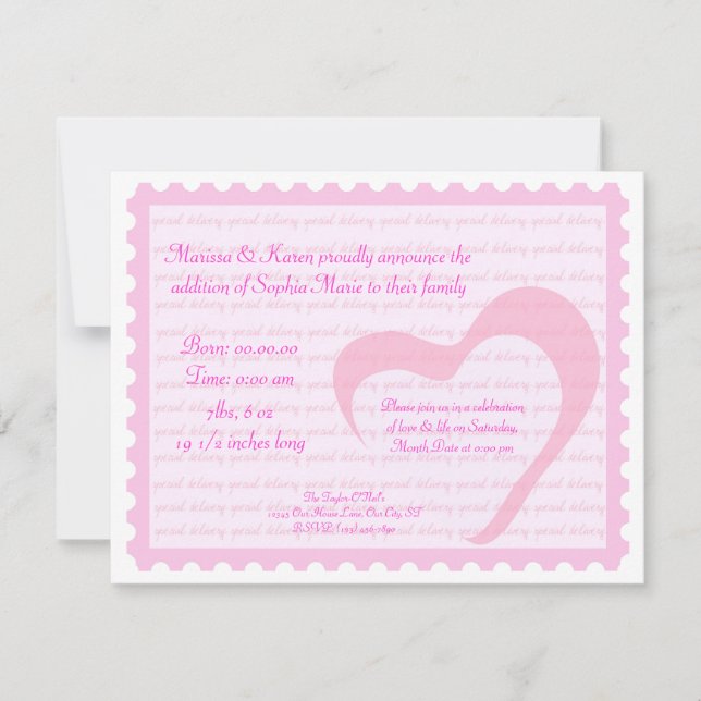 Spezielle Lieferung Einladung (Vorderseite)